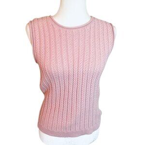 NWT Women's Cable Knit Tank Top - Pink - Size S